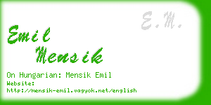 emil mensik business card